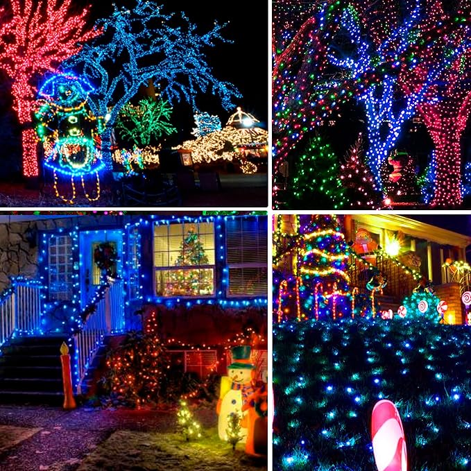 Dazzle Bright Fairy Lights Battery Operated, 2 Pack Total 40FT 120LED Silver Wire Waterproof Battery Operated String Lights, Christmas Decorations for Indoor Outdoor Bedroom Yard Decor, Blue