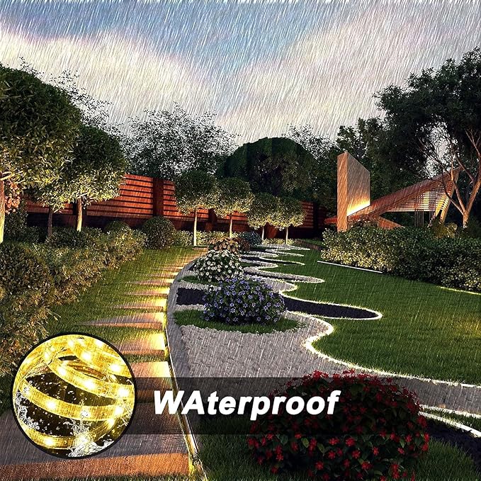 110V 2 Wire Warm White Led Strip Lights Outdoor 50ft 3000K Led Rope Lights Indoor Waterproof Flexible Cuttable Connectable with UL Listed Power Supply for Home Bedroom Garden Decoration