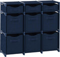 Cube Storage Organizer with Storage Bins Included - The Perfect Closet Organizers and Storage Solution. Includes 9 Storage Cubes, Great For Toy Storage, Closet Storage, Clothes Storage (Navy)
