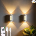 Motion Sensor Wall Light, Rechargeable Wireless Sconce Set of 2, Wireless No Hardwire 3CCT Wall Lamps, Magnetic Battery Operated Indoor Lighting for Hallway, Stairs, Bedroom, Bathroom, Closet Decor