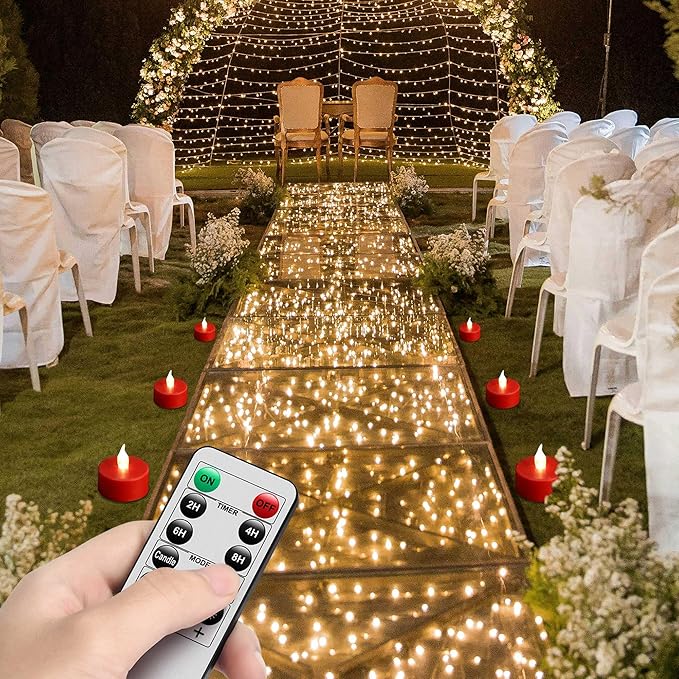 LED Tea Light Flameless Candles with Remote Control Flickering Tealight Long Lasting, Battery Operated with Timer for Halloween Home Decoration Seasonal &Festival Celebration Red (12pcs)