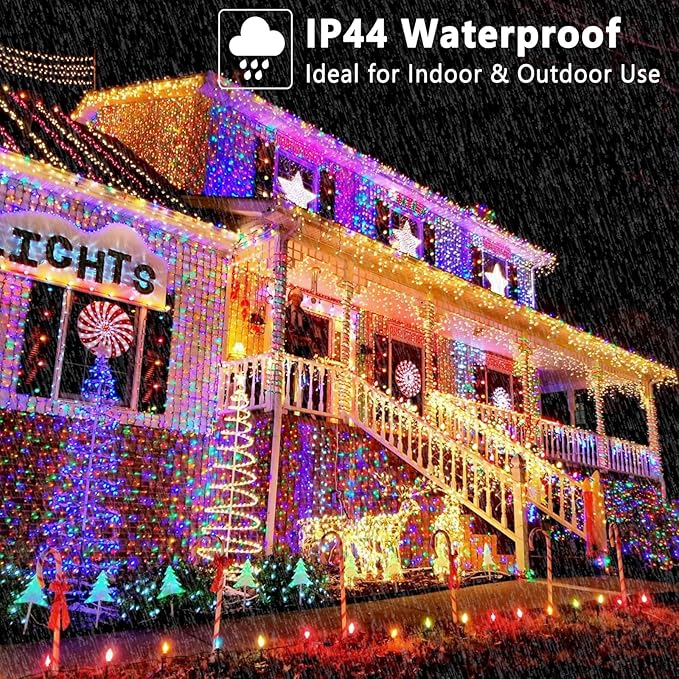 BrizLabs Christmas Lights App & Voice Control, 180ft 500 LED Color Changing Smart Christmas Fairy String Lights, Cool White & Colored Outdoor Mini Tree Light String for Indoor Outside Xmas Decor