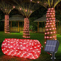 Solar Rope Lights, 33ft 100LED Solar String Lights, 8 Modes Waterproof Solar Powered Outdoor Light, Flexible Clear Tube Light for Garden Backyard Patio Deck Porch Pool Tree Christmas Decoration - Red