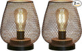 JHY DESIGN Set of 2 Metal Cage LED Lantern Battery Powered Cordless Accent Light with LED Great for Weddings Parties Patio Events for Indoors Outdoors
