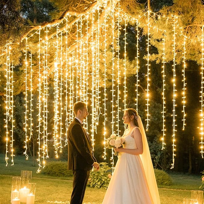String Lights Indoor Bedroom, 33FT 100 LED Fairy String Lights Outdoor Waterproof, 8 Modes Memory Twinkle Christmas Light Plug in for Classroom Dorm Patio Tree Garden Decor(Warm White)
