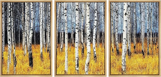 wall26 Framed Aspen Trees Fall Colors - Canvas Art Wall Art - 24"x36"x3 Natural