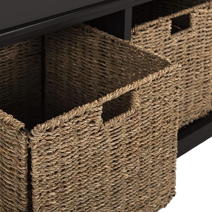 Safavieh American Homes Collection Lonan Grey and White Wicker Storage Bench