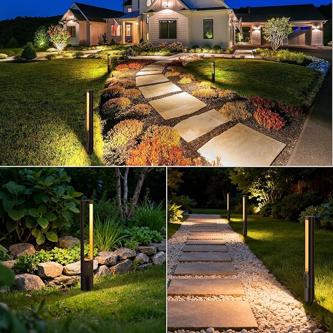 All-in-One Low Voltage Landscape Lighting Kit, 8-Pack Pathway Lights with Transformer Dusk to Dawn Outdoor Lighting 5CCT, IP66 Waterproof Landscape Lights with Connectors 100FT Wire for Patio
