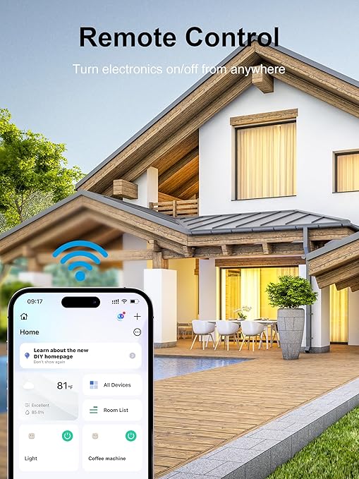 Smart Plug, Smart Plugs That Compatible with Alexa & Google Home, Smart Outlet with Retome Control, Timer & Schedule, WiFi Outlet for Home, No Hub Required, 2.4GHz Wi-Fi Only, 4 Pack