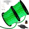 WYZworks 3312LEDs, 300ft LED Outside Rope Lights, Waterproof Permanent Outdoor ETL Certified Connectable Clear Tube, Christmas Palm Tree Holiday Decorative Landscape Patio Accent Lighting - Green