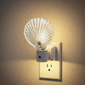 JandCase Night Light, Night Lights Plug into Wall, Dusk to Dawn Sensor Seashell Nightlights, 3000K Soft White Brightness Adjustable Nightlight for Kids Bedroom Hallway Kitchen