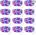 Brightown 4th of July Decor Patriotic Fairy Lights, 7 FT. Silver Wire Red White Blue String Lights, Firefly Starry Moon Lights, Micro LED Mini Fairy Lights for Jars DIY Picture Wedding