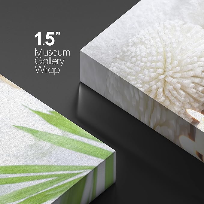 wall26 Canvas Print Wall Art White Soap and Lily at The Spa Nature Wilderness Photography Realism Rustic Scenic Relax/Calm Multicolor Zen Colorful for Living Room, Bedroom, Bathroom, Office - 32"x48"