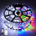 JMEXSUSS Christmas Lights, 600 LED 168FT Color Changing Christmas Tree Lights with Remote, 11 Modes, Timer, Waterproof, Clear Wire String Lights for Xmas Décor, White & Multicolor