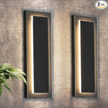 tewei 2 Pack LED Outdoor Wall Lights, 15.7'' Modern Outdoor Indoor Wall Sconce Large Exterior Lighting Fixtures Outside Front Door Lights for House, Hallway, Warm White 3000K, Black with Gold Finish