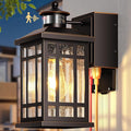 Outdoor Wall Light Fixtures with GFCI Outlet, Adjustable Sensitivity Motion Sensor Outdoor Lights, Oil Rubbed Bronze Anti-Rust Outside Lighting Fixture Sconce for Patio, Garage, Waterproof
