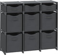 Cube Storage Organizer with Storage Bins Included - The Perfect Closet Organizers and Storage Solution. Includes 9 Storage Cubes, Great For Toy Storage, Closet Storage, Clothes Storage (Dark Grey)
