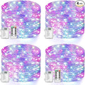 4 Pack 33FT 100 LED Fairy Lights Battery Operated with Timer & Remote, Waterproof Twinkle Lights Indoor Outdoor, 8 Modes Fairy String Lights for Bedroom Classroom DIY Wedding Decorations, Multicolor