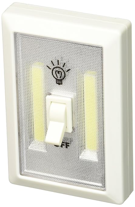 LitezAll COB LED Cordless Light Switch | 200 Lumen Battery Operated Wireless Wall Light | Stick On Tap Light for Closet, Under Cabinet, Shed & Pantry | Magnetic & Hook/Loop Mounting, AAA Included