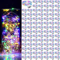 Aogist 100 Pack Fairy Lights 3 Modes 7ft 20 LED Waterproof,Battery Operated Silver Wire Firefly Starry Moon Mini String Lights for Mason Jars Christmas DIY Crafts Wedding Party Bedroom,Multicolor