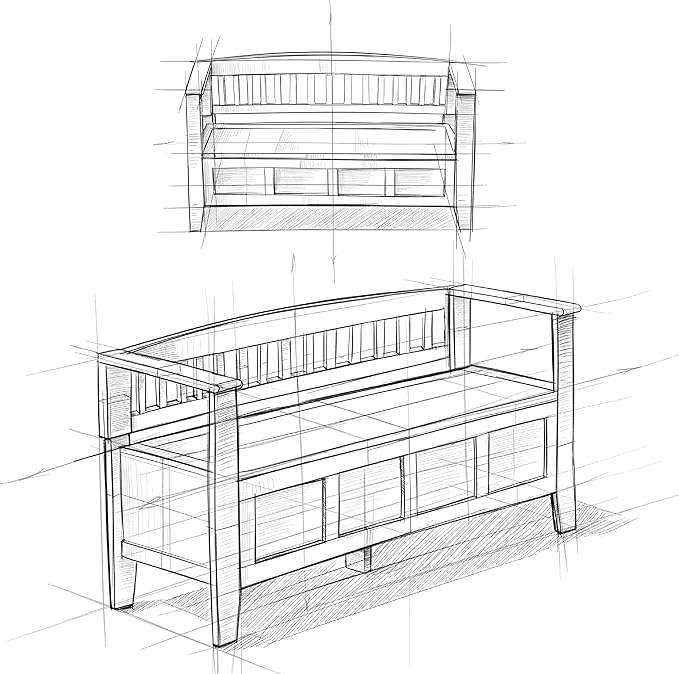 SIMPLIHOME Brooklyn Entryway Storage Bench - 48 inch Wide Solid Wood Storage Seat in Aged Grey, Contemporary Bench for Entryway or Living Room with Lift-Up Lid and Slatted Backrest