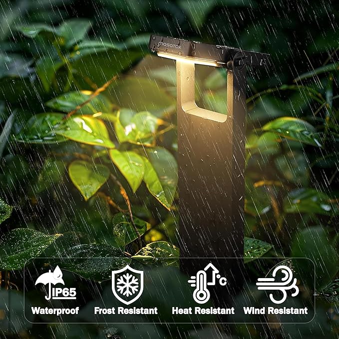 Solar Pathway Lights Outdoor with 360° Adjustable Head, 40 LED Cool White Yard Lights, Waterproof IP65, Solar Powered Landscape Light for Garden & Driveway with 2 Brightness Modes (4-Pack)
