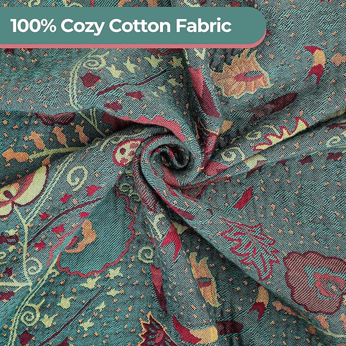 Boho Fall Throw Blanket for Bed,100% Ultra Cotton Soft Breathable Bed Throw Floral Printed Farmhouse Decor Rustic Bed Throws for Couch Sofa Quilt 80" x 90"