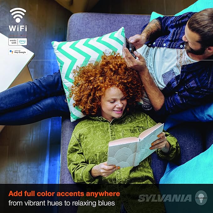 SYLVANIA Wifi LED Smart Strip Light Expansion Kit, 6.5ft, Indoor, Full Color & Adjustable White, Compatible with Alexa and Google Home Only - 1 Pack (75705)