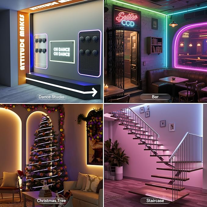 PAUTIX RGB COB LED Strip Light,UL Listed 24V Color Changing LED Strip Lights,Multicolor Flexible Tape Light for Cabinet,Room,Bedroom,Party DIY Lighting Projects(Power Supply & Controller Not Included)