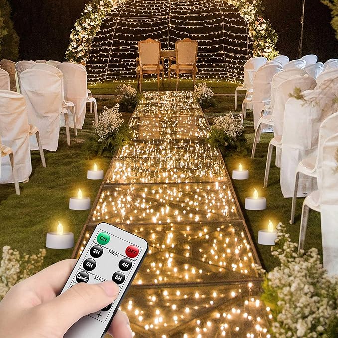 LED Tea Light Flameless Candles with Remote Control Flickering Tealight Long Lasting, Battery Operated with Timer for Halloween Home Decoration Seasonal &Festival Celebration WarmWhite (24pcs)
