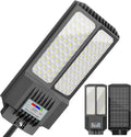Large Solar Street Lights Outdoor Waterproof Heavy Duty, Dusk to Down Solar Parking Lot Lights Mention Sensor, Outdoor Yard Light LED Floodlight with Remote Control for Graden Patio