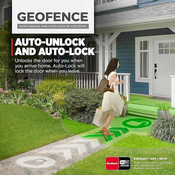Kwikset Halo Select Smart Lock Keyless Entry Door Lock Wi-Fi and Matter Enabled Deadbolt No Hub Needed, Geofence Auto-Unlock, Grade AAA Certified, Easy Install, Satin Nickel Lifetime Finish Warranty