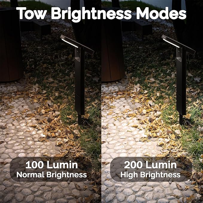 Solar Pathway Lights Outdoor with 360° Adjustable Head, 40 LED Warm White Yard Lights, Waterproof IP65, Solar Powered Landscape Light for Garden & Driveway with 2 Brightness Modes (4-Pack)