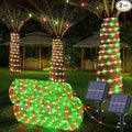 Solar Rope Lights, 2 Packs Total 132ft 400LED Solar String Lights, 8 Modes Waterproof Solar Powered Outdoor Light, Flexible Clear Tube Light for Garden Yard Patio Deck Porch Tree Xmas Decor -Red&Green
