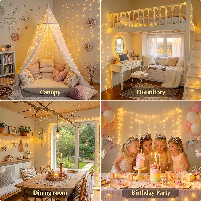 JMEXSUSS Twinkle Fairy Lights, 66 ft 200 LED USB Plug in String Lights with Remote & Timer, 8 Modes for Bedroom Indoor DIY Birthday Party Wedding Holiday Classroom Christmas Garden Decorations