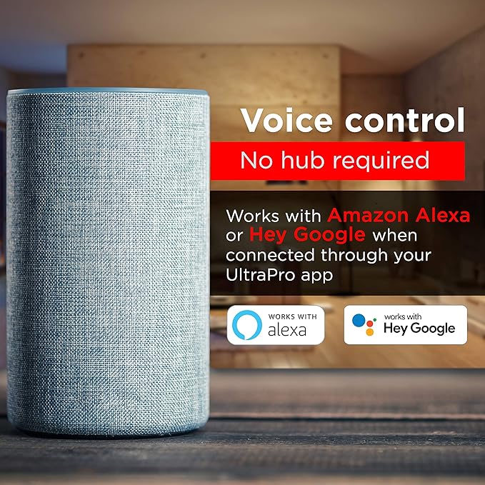 UltraPro Outdoor Smart Plug Wi-Fi Outlet, Smart Home, Smart Switch, Dual Smart Outlet, Works with Alexa, Echo & Google Home, No Hub Required, App Controlled, ETL Certified, Outdoor Timer, Black, 51405