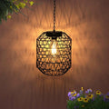 Livinlarge Solar Pendant Light,Outdoor Solar Powered Chandelier Hanging Lantern IP44 Waterproof,Gazebo Lights for Yard Patio Balcony Tree Porch Porch Garden Decor