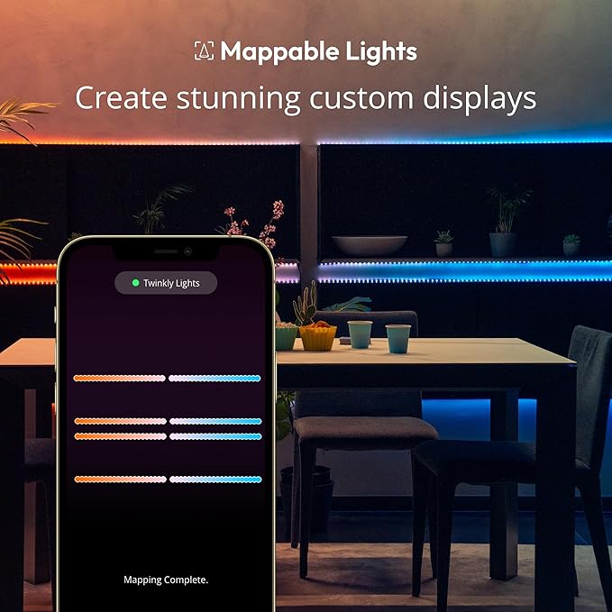 Twinkly Line – Extension Kit App-Controlled Adhesive + Magnetic LED Light Strip with RGB (16 Million Colors) LEDs. Extendable. 5 feet. White Strip. Indoor Smart Home Decoration Light