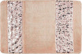 Zahari Home Sinatra Modern Bathroom Rug Classic Luxury Bath Rug Contemporary Decor Pink Bath Mat for Shower Unique Design Stylish Blush Bathroom Rug Bath Shower Tub Decor Bling Blush